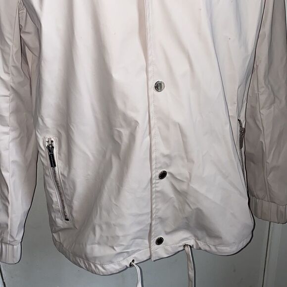 MANIERE DE VOIR Light Pink Waterproof Tie Waist Rain Jacket-S - Picture 3 of 7